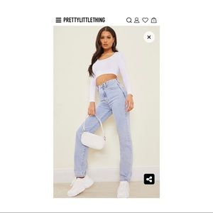 Pretty Little Thing High Waist Straight Leg Jeans